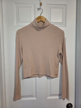 Levi's Pink & Brown Striped Turtleneck Long-Sleeve Top